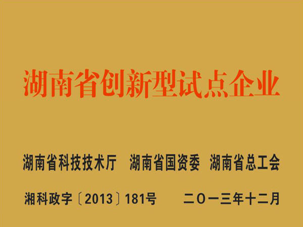 湖南省创新型试点企业